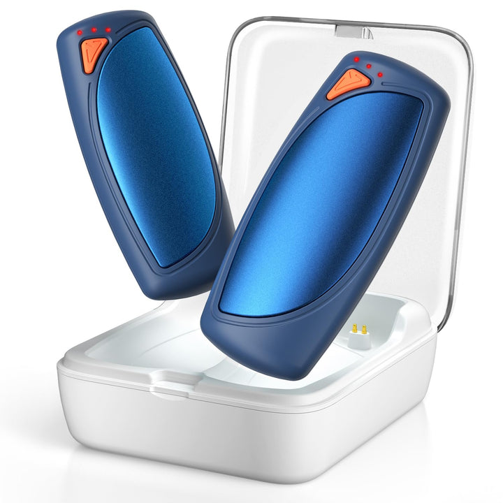 Lepwings Handwärmer Elektrisch 2er-Pack mit Ladecase, 14.000 mAh, Wiederverwendbare Taschenwärmer, B