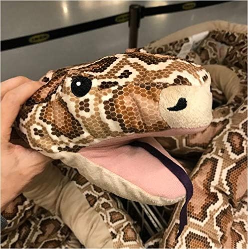 Tikwisdom 170CM High simulation Super long Brown python Soft Plush Toys, Large Stuffed Animals Hand
