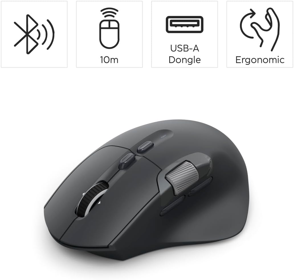 Hama Maus kabellos, wiederaufladbar, Bluetooth/Funk (Multi Device, optische Maus ohne Klickgeräusch,