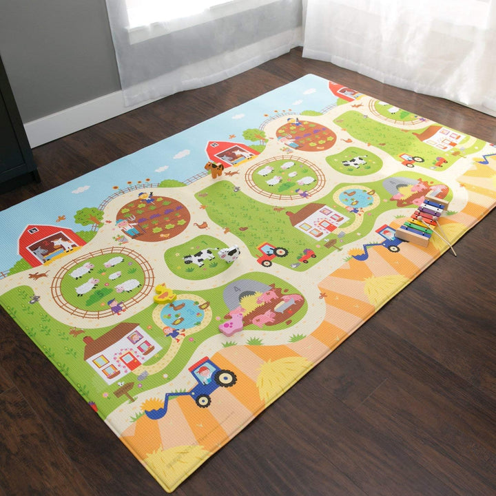 BABY CARE Spielmatte Busy Farm - Large - 2,1m * 1,4m * 13mm