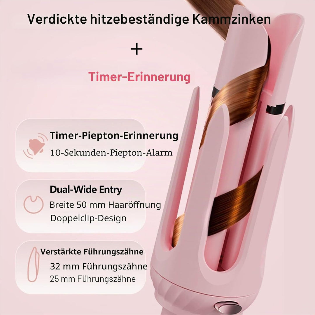 Lockenstab, automatisch, 3-in-1, Rosa – Keramikbeschichtung, eisige Keramikbeschichtung, schnelles A