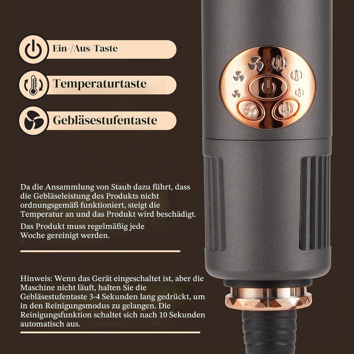 BESTBOMG Air Styler 6 in 1 Hairstyler Haartrockner Heissluftbürste, Lockenstab Multistyler Glättbürs