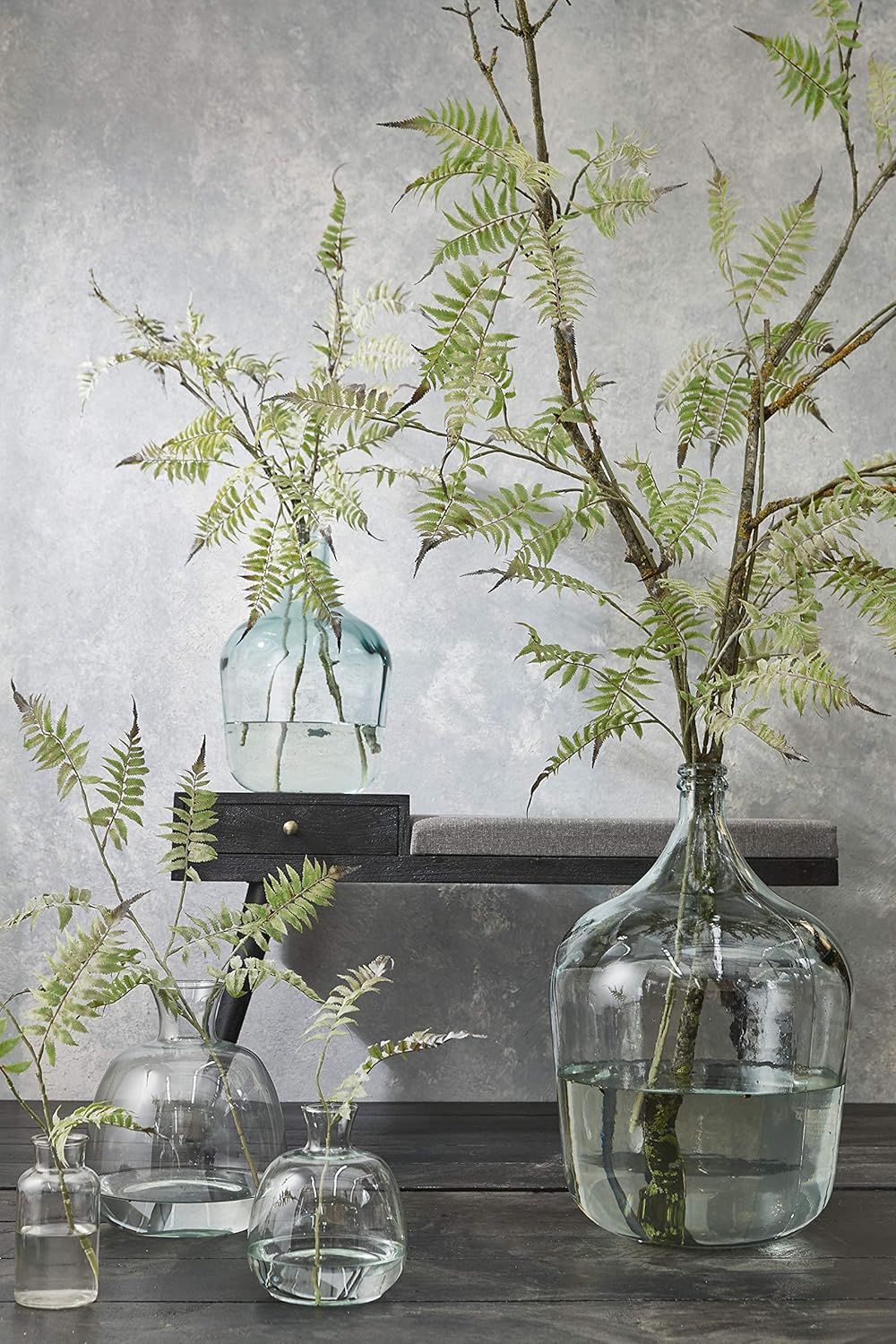 Mica decorations Diego Flasche, Glass, transparent, H. 56 cm D. 40 cm Transparent H. 56 cm D. 40 cm