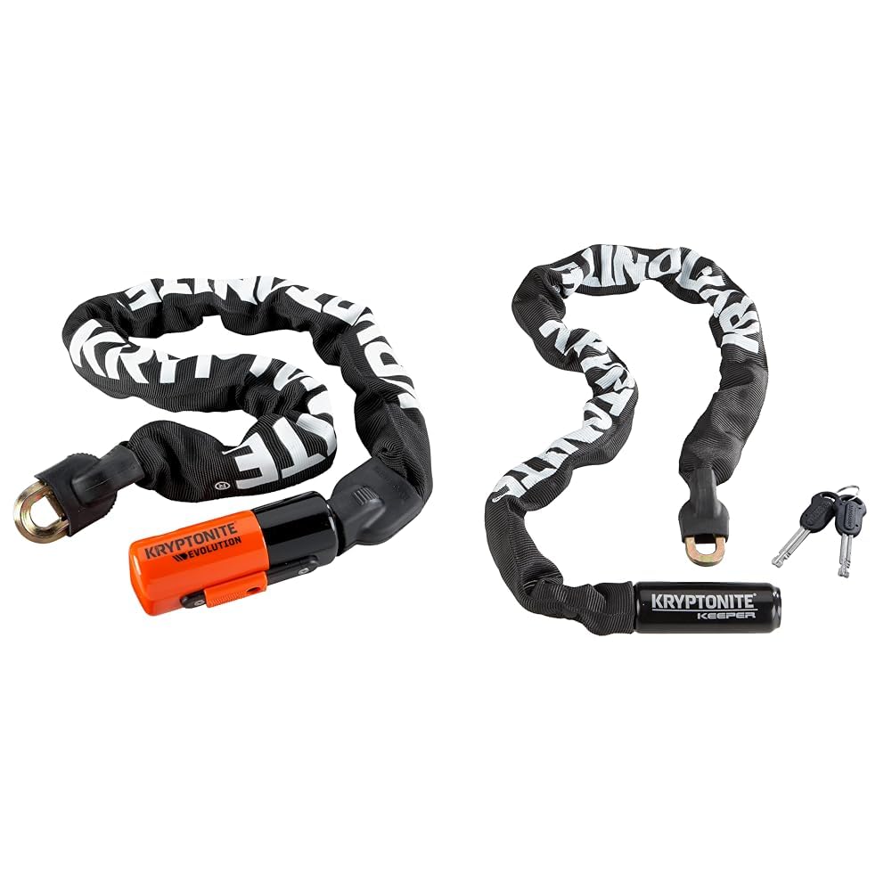 Kryptonite 808 Kabelschloss Evolution series 4 Integrated Chain 1090, Schwarz, 90cm & 152080 Kabelsc