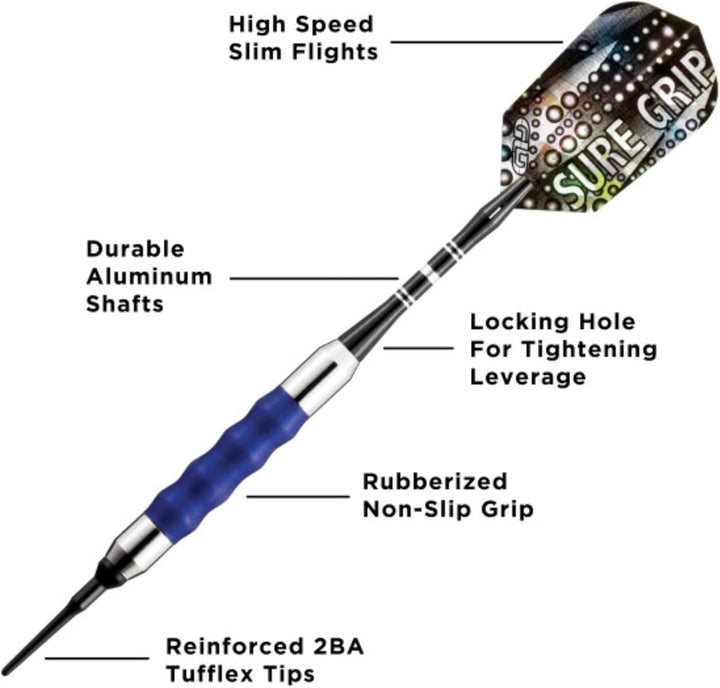 Viper Sure Grip Dartpfeile mit weicher Spitze blau 18 Grams, blau 18 Grams