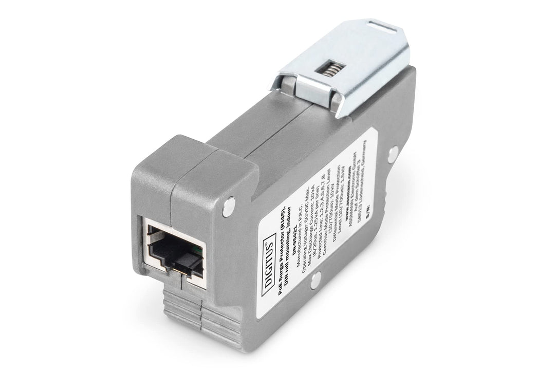 DIGITUS PoE Überspannungsschutz - bis 10 kV - 2X RJ45-Port - PoE++ - DIN-Schienenmontage - IP40 Schu