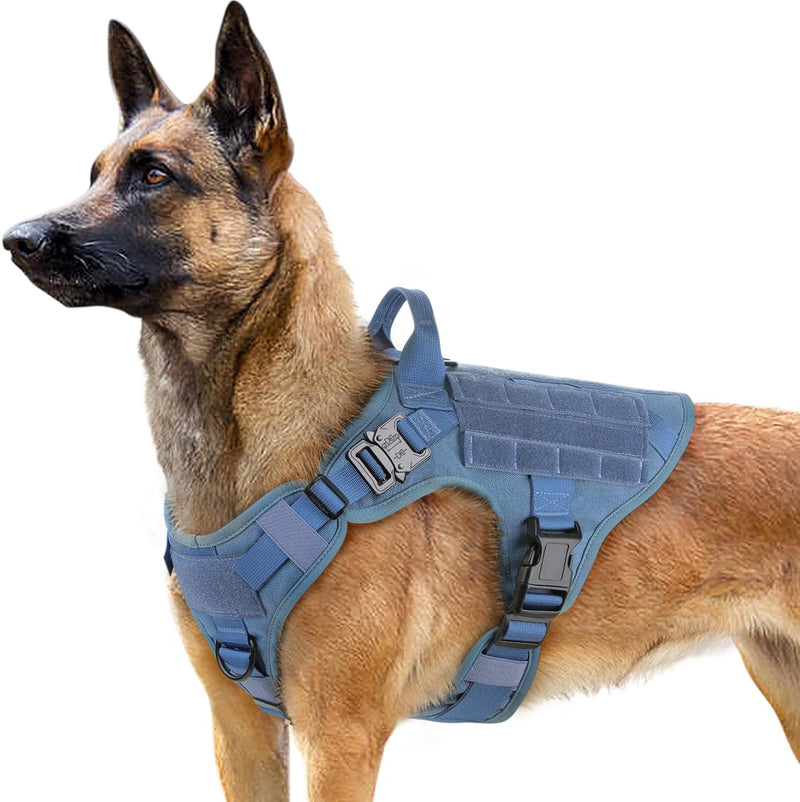 rabbitgoo No Pull Hundegeschirr Mittlere Grosse Hunde, Taktische Brustgeschirr mit MOLLE Griff Metal