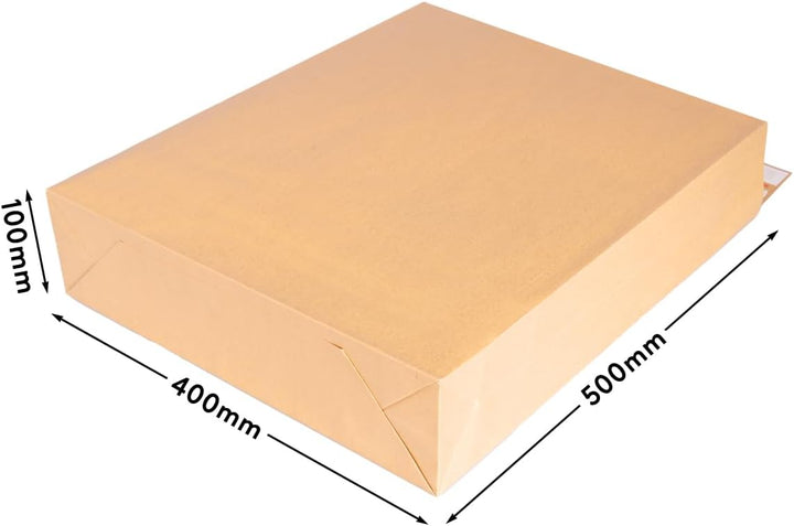 100 Faltentaschen 500x400x100 mm mit Klotzboden, doppelte Haftklebung und Aufreissfaden Versandtasch