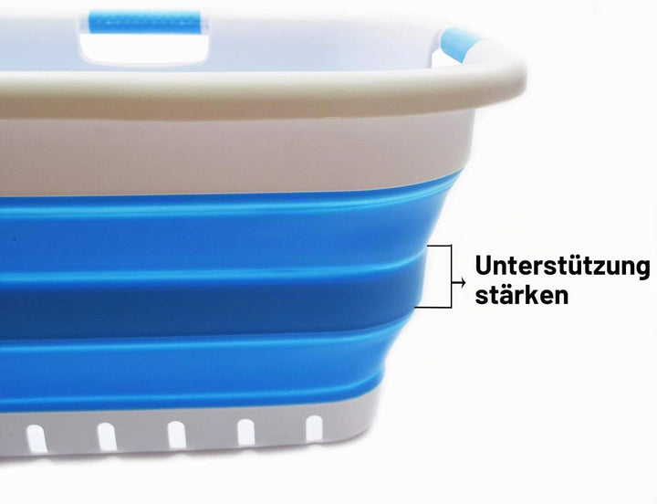 SAMMART 41L Collapsible 3 Handled Plastic Laundry Basket - Foldable Pop Up Storage Container/Organiz