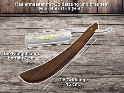 Rasiermesser-Set Goldätzung mit Paste aus Solingen