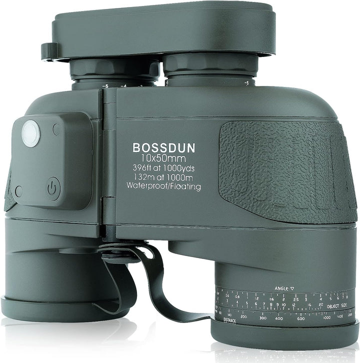 BOSSDUN 10x50 Marine Fernglas,Fernglas mit Nachtsicht Entfernungsmesser und Kompass, für Wassersport