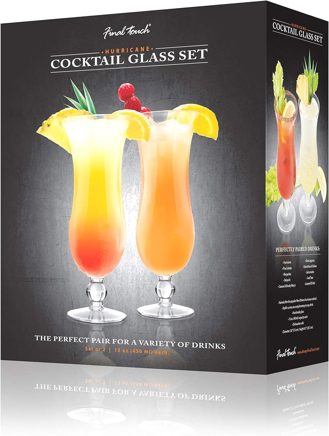 Final Touch Hurricane GG5302 Cocktailgläser, 2 Stück