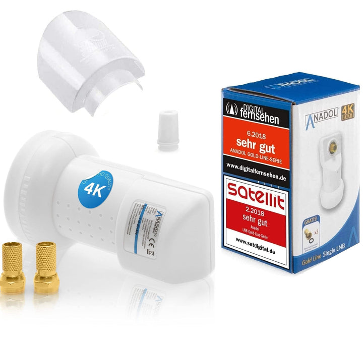[ Test 2X SEHR GUT ] Anadol GoldLine Digital Single LNB-0.1dB HDTV, 4K, UHD, Full HD - kälte & hitze