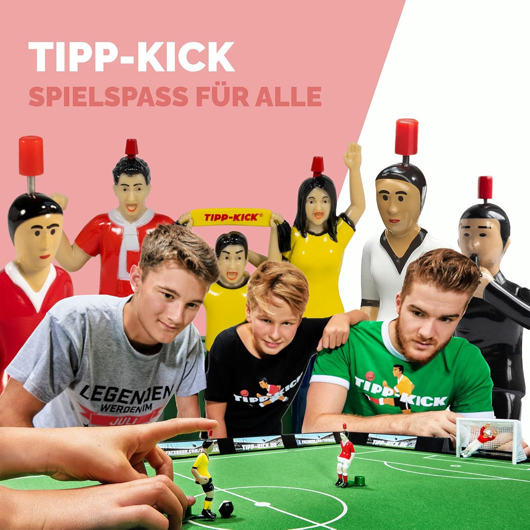 TIPP-KICK Retro 80x47 cm – Das spielfertige Set mit 2X Spieler, 2X Torwart, 2X Metall-Tor, 2X Ball I