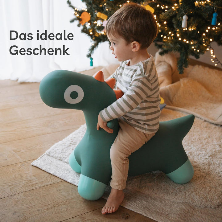Quut Hoppi Dino Springen – Aufblasbares Gartenspielzeug für Kinder – Robustes Spielzeug für Draussen
