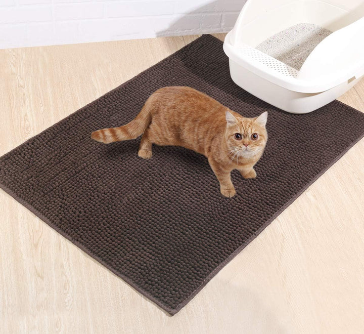 VIVAGLORY Soft Katzenklo-Matte, Grosse Streufangmatte für die Indoor Katze, Maschinenwaschbar Cat Ki