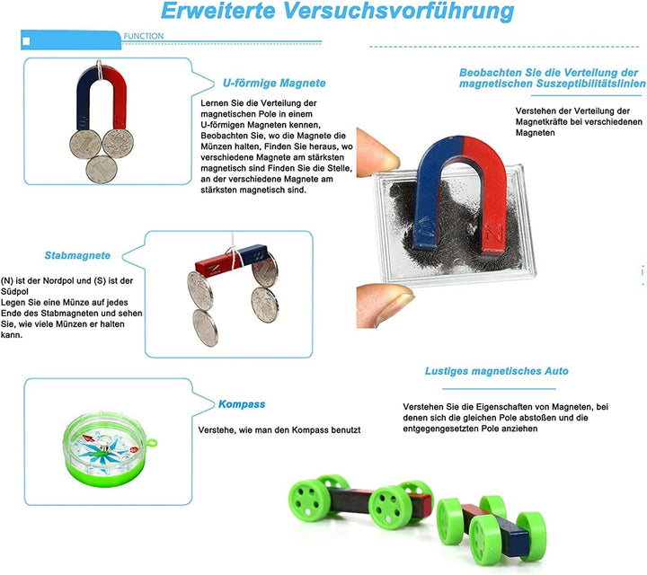 Physik Experimentierkästen STEM Elektronik Baukasten für Kinder,Elektrizität und Magnetismus Experim