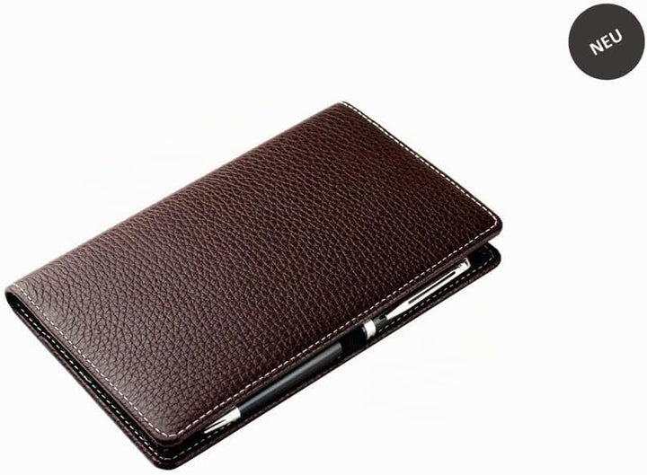 DELMON VARONE - Personalisierbarer Taschenkalender 2025 Soft Grain Leder braun - Organizer Wochenpla