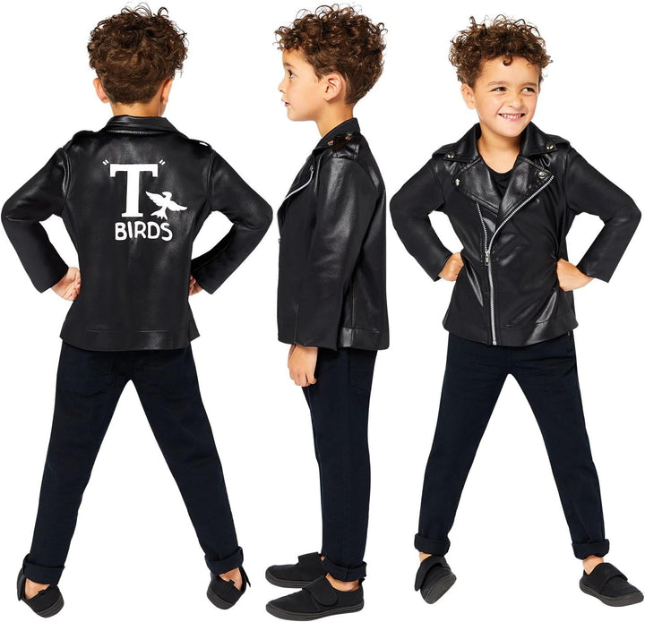 amscan Jungen Kostüm Grease Kostüm (1er Pack) 110 Schwarz, 110 Schwarz