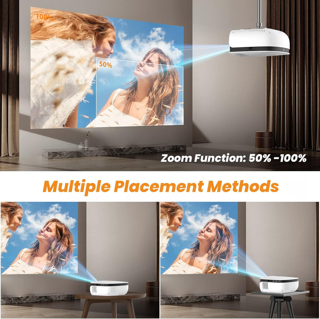 T TOPVISION Mini Beamer, 7500L Tragbarer Heimkino Beamer Unterstützung 1080P Full HD LCD [Bildschirm