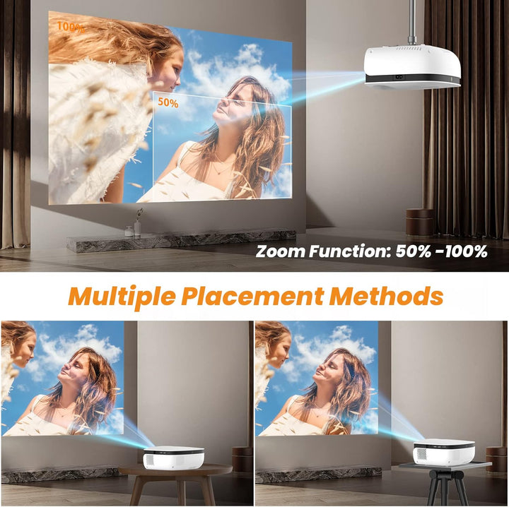 T TOPVISION Mini Beamer, 7500L Tragbarer Heimkino Beamer Unterstützung 1080P Full HD LCD [Bildschirm