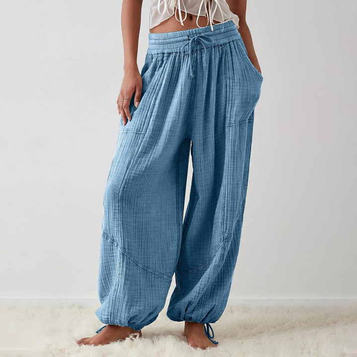 Hose Damen Sommer Grosse Grössen Leicht Lang Stoffhose Lockere Hose Damen Sommer Damen Stepp-Yogahos