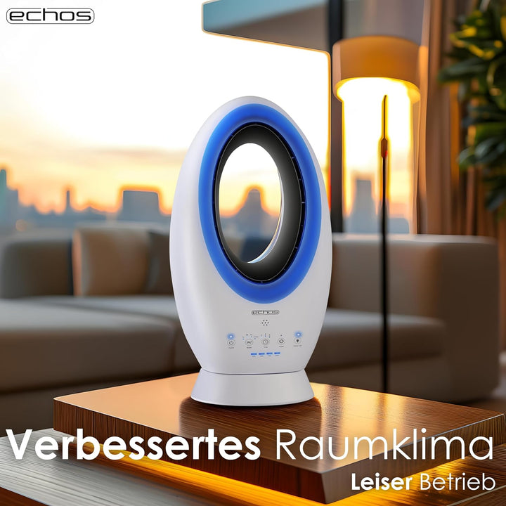 Echos®- 2-in-1 Design Akku Turmventilator Standventilator mit Fernbedienung kabellos - Akku- oder St