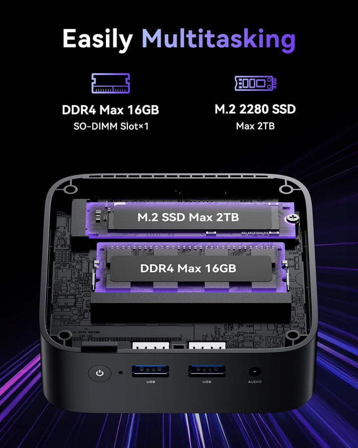 ACEMAGICIAN V1 Mini PC W11 PRO,Ιntel Alder Lake-N97(Beat N200,Bis zu 3,6 GHz),16 GB DDR4 512 GB SSD