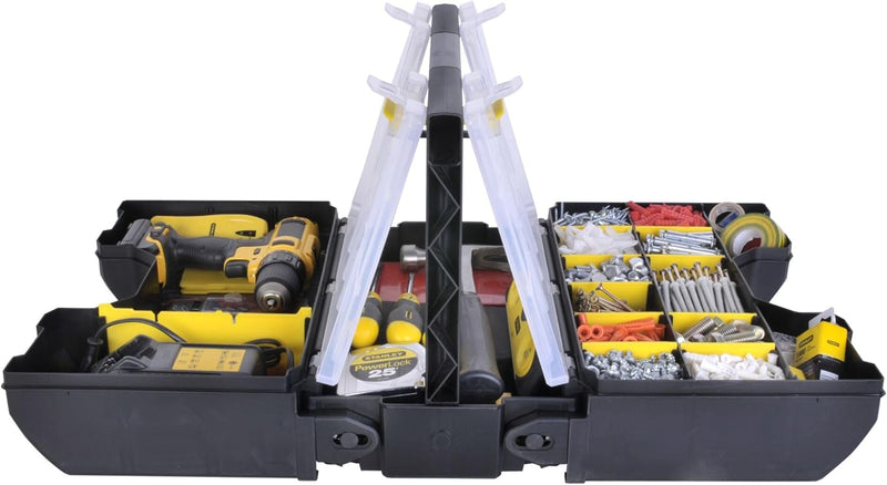 Stanley 3-in-1 Werkzeugkoffer (31,2 x 23,4 x 42,6 cm für Hand-, Elektrowerkzeuge und Zubehör, Innent