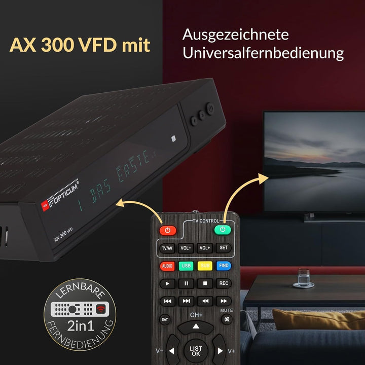 Megasat HD 390 HD SAT Receiver (HDTV, DVB-S2, HDMI, 1080p, SCART, USB Mediaplayer, Full HD, Astra vo