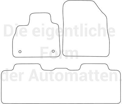 moto-MOLTICO Fussmatten Auto Velours Autoteppiche Schwarz Automatten Set 3-teilig passend für Renaul