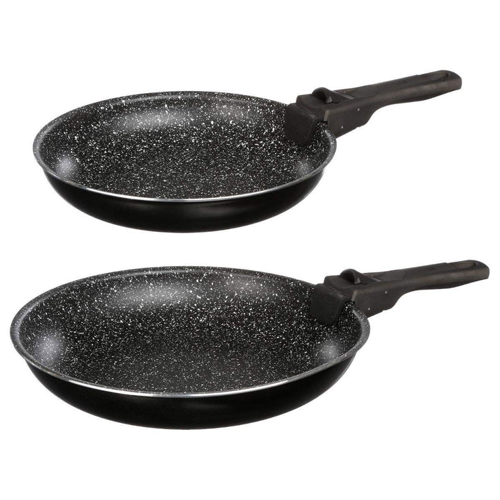 JJA 135111 Set 2 Pfannen + abnehmbarer Griff Stein 24/28 cm