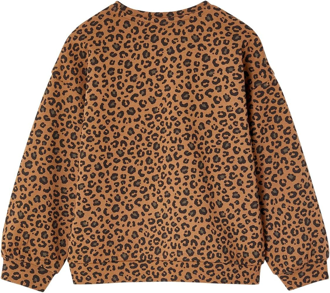 ENVIE DE FRAISE Mädchen Sweatshirt Mama-Tochter-Capsule Leopard, Bio-Baumwolle 92-98 Beige, 92-98 Be