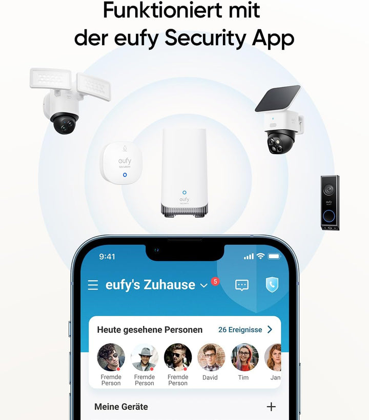 eufy Wasser- &amp; Frostmelder mit Fernalarmierung, IP65, 2 Jahre Batterie, Kompatibel mit HomeBase S380