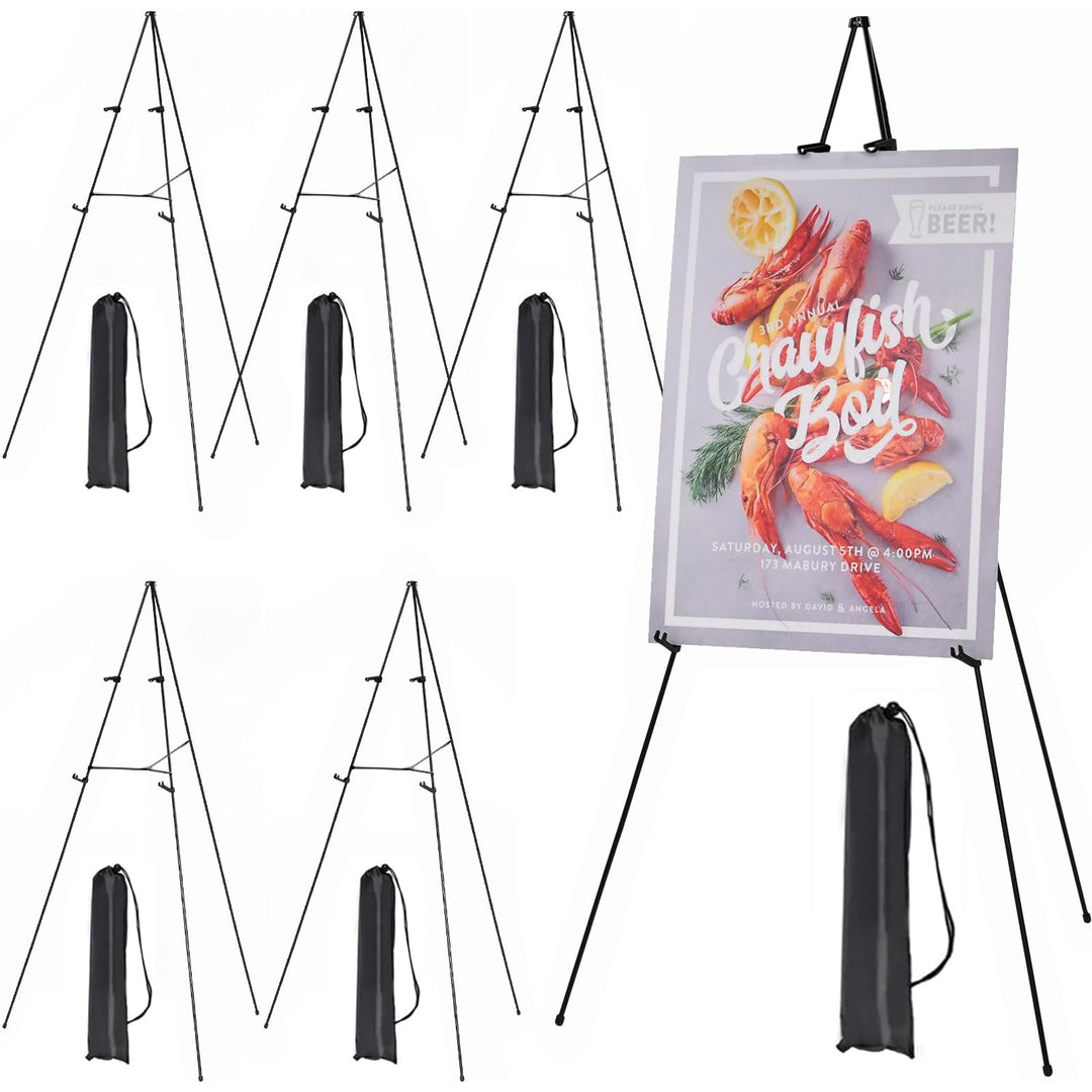 MEEDEN 6 Stück Staffelei Gross Metall, 160cm Leinwandständer für Malerei und Display mit Tasche, Lei