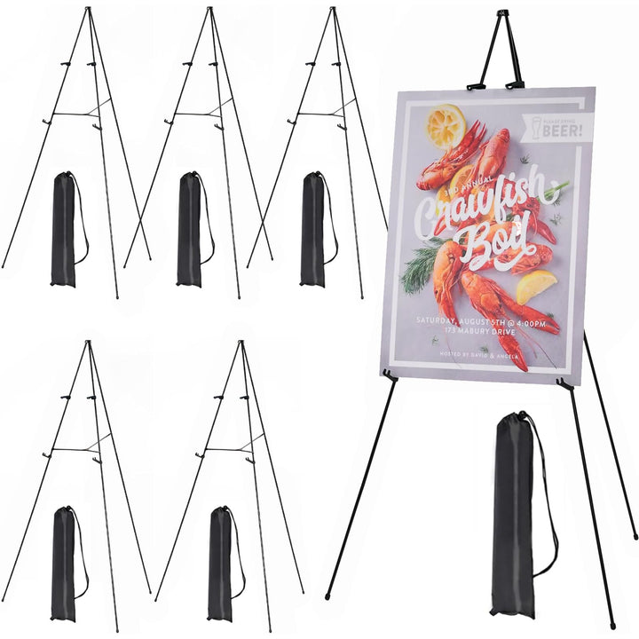 MEEDEN 6 Stück Staffelei Gross Metall, 160cm Leinwandständer für Malerei und Display mit Tasche, Lei