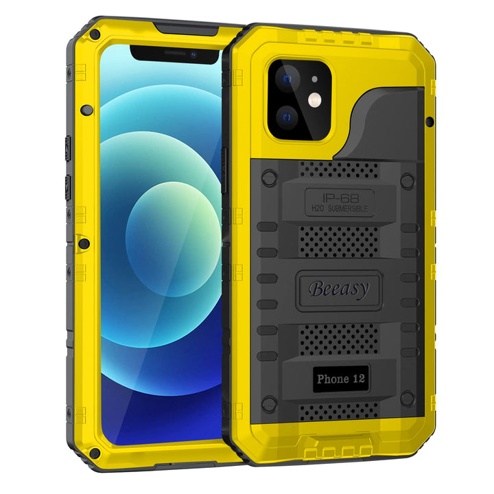 Beeasy für iPhone 12 Wasserdicht Outdoor Hülle (6,1"), Stossfest Panzerhülle Militär 360 Grad Schutz