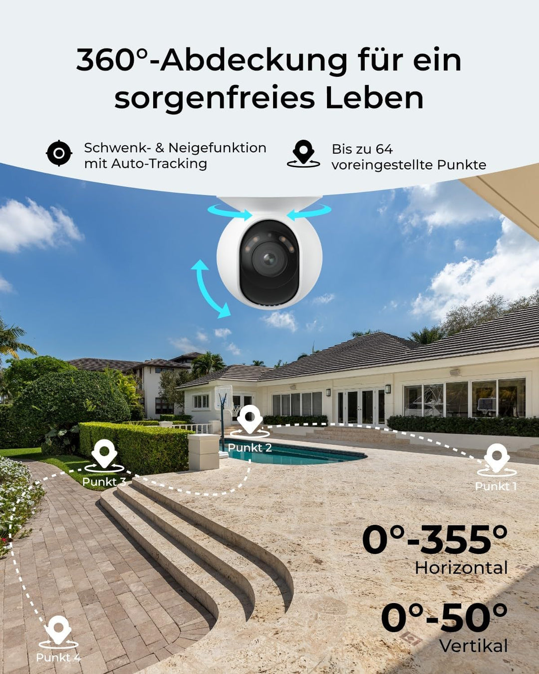 Reolink 4K PoE-Sicherheitskamera für Heimüberwachung, IP-Kamera für den Aussenbereich mit Farbnachts