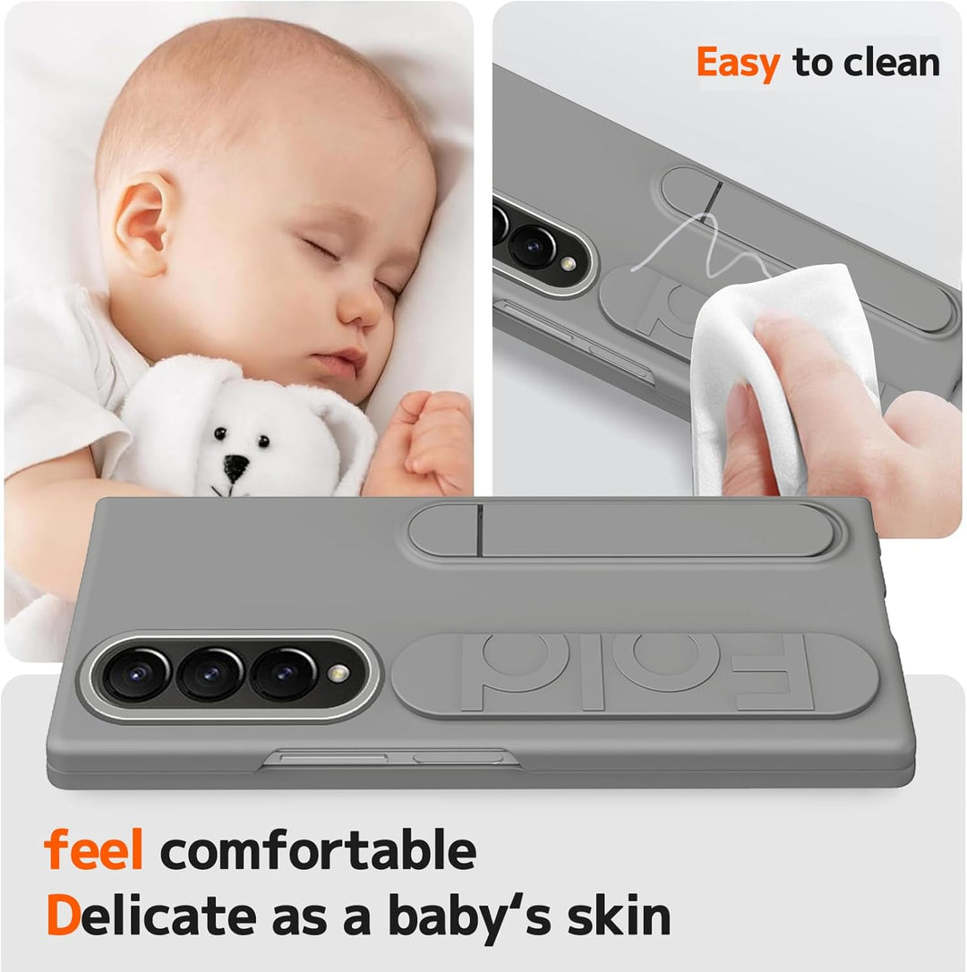 NINKI Kompatibel mit Samsung Galaxy Z Fold 4 Ständer Hülle mit eingebautem Displayschutz Samsung Z f