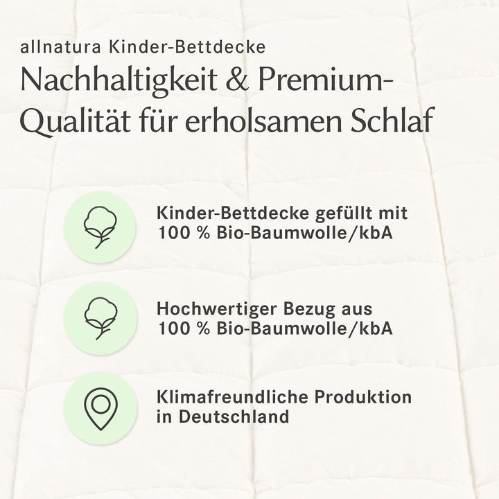 allnatura Kinder-Bettdecke Cotona, Duo - 80x80 cm