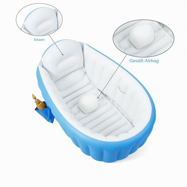 PandaEar Aufblasbare Baby Badewanne, Säuglings Kinder Badewanne mit Luftpumpe, Reise Tragbare Badewa