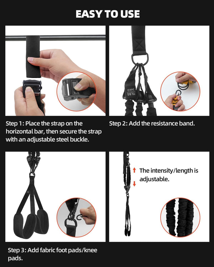 Abahub Klimmzugband Set Klimmzughilfe Widerstandsbänder Pull UP Band für Klimmzüge, Training zu Haus