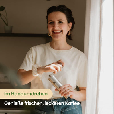 Groenenberg Kaffeemühle manuell mit Kegelmahlwerk | Kaffeemühle Hand - Handkaffeemühle aus Edelstahl