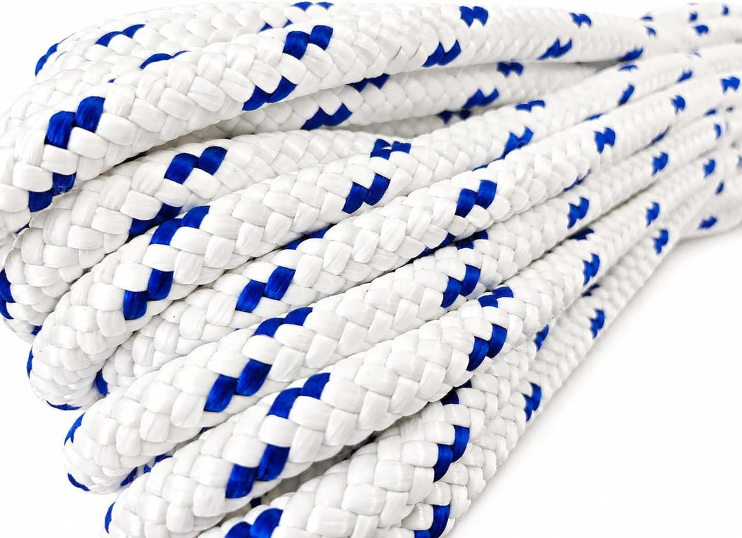 Seil Nautica Corderia Marra Seeseil, 4 mm, 100 m, Weiss mit hellblauem Schild