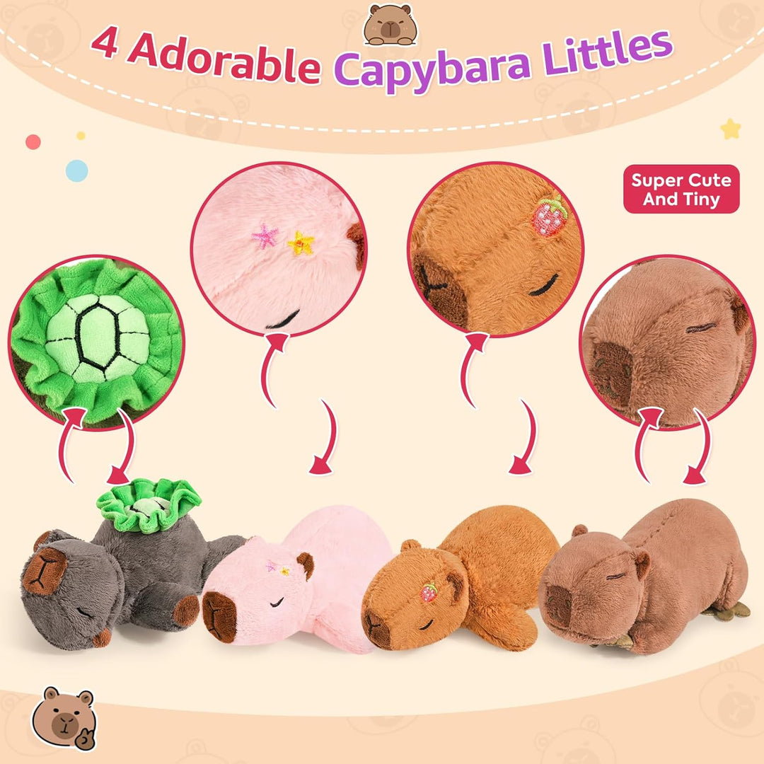 shownicer Plüschtier Capybara Kuscheltier 5 Stück Stofftier Kawaii Capybara Plüsch Kissen Spielzeug