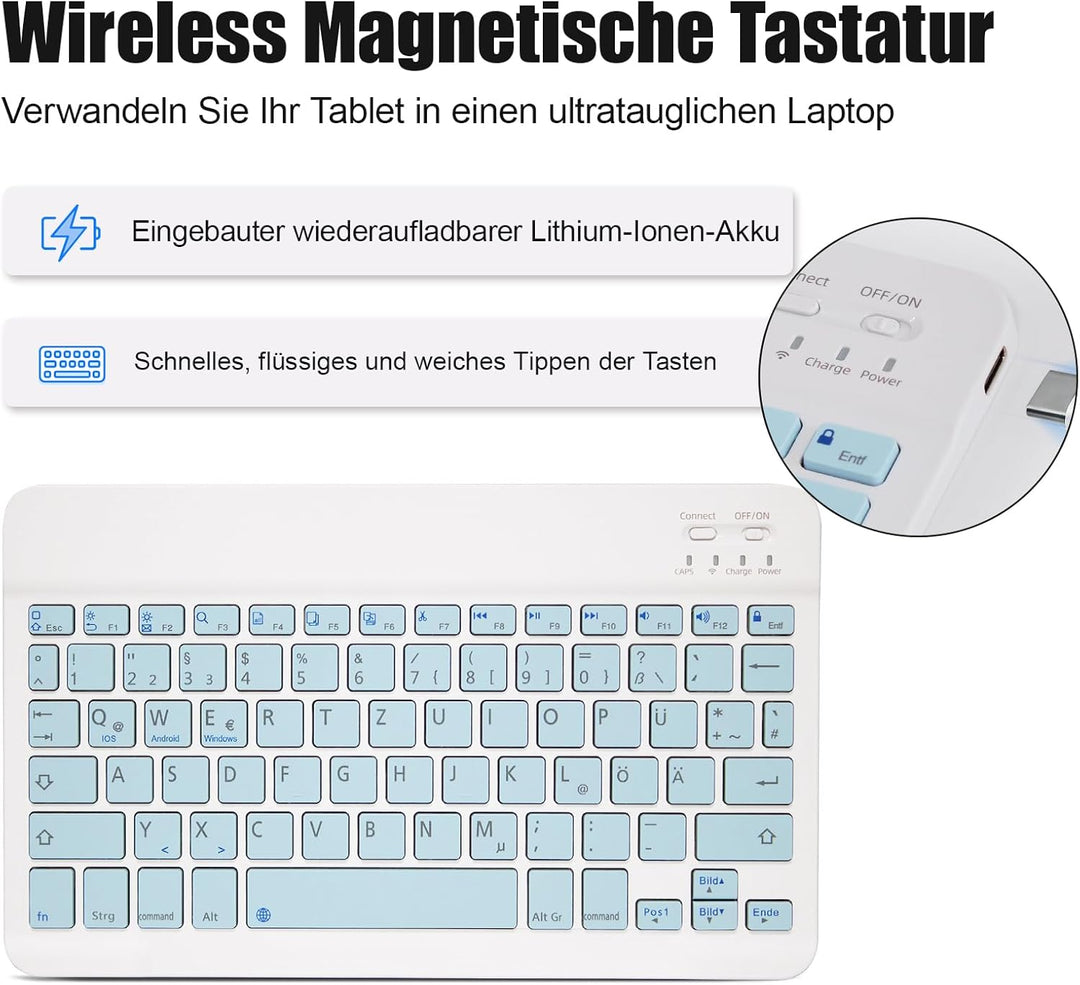 Hülle mit Tastatur für Lenovo Tab P11 (2nd Gen) 11.5 Zoll TB350FU/TB350XU - (Deutsches) Hülle mit Ta