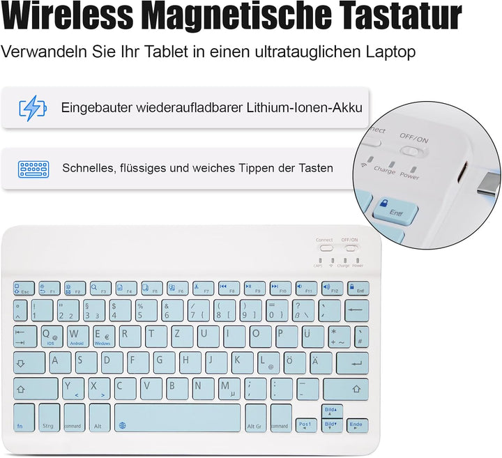 Hülle mit Tastatur für Lenovo Tab P11 (2nd Gen) 11.5 Zoll TB350FU/TB350XU - (Deutsches) Hülle mit Ta