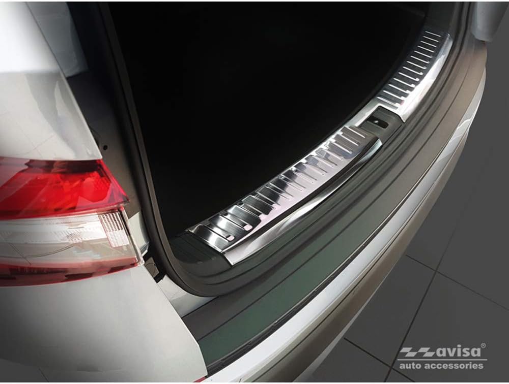 Edelstahl Innere Heckstossstangenschutz kompatibel mit Skoda Kodiaq 2017-2021 & FL 2021- 'Ribs'