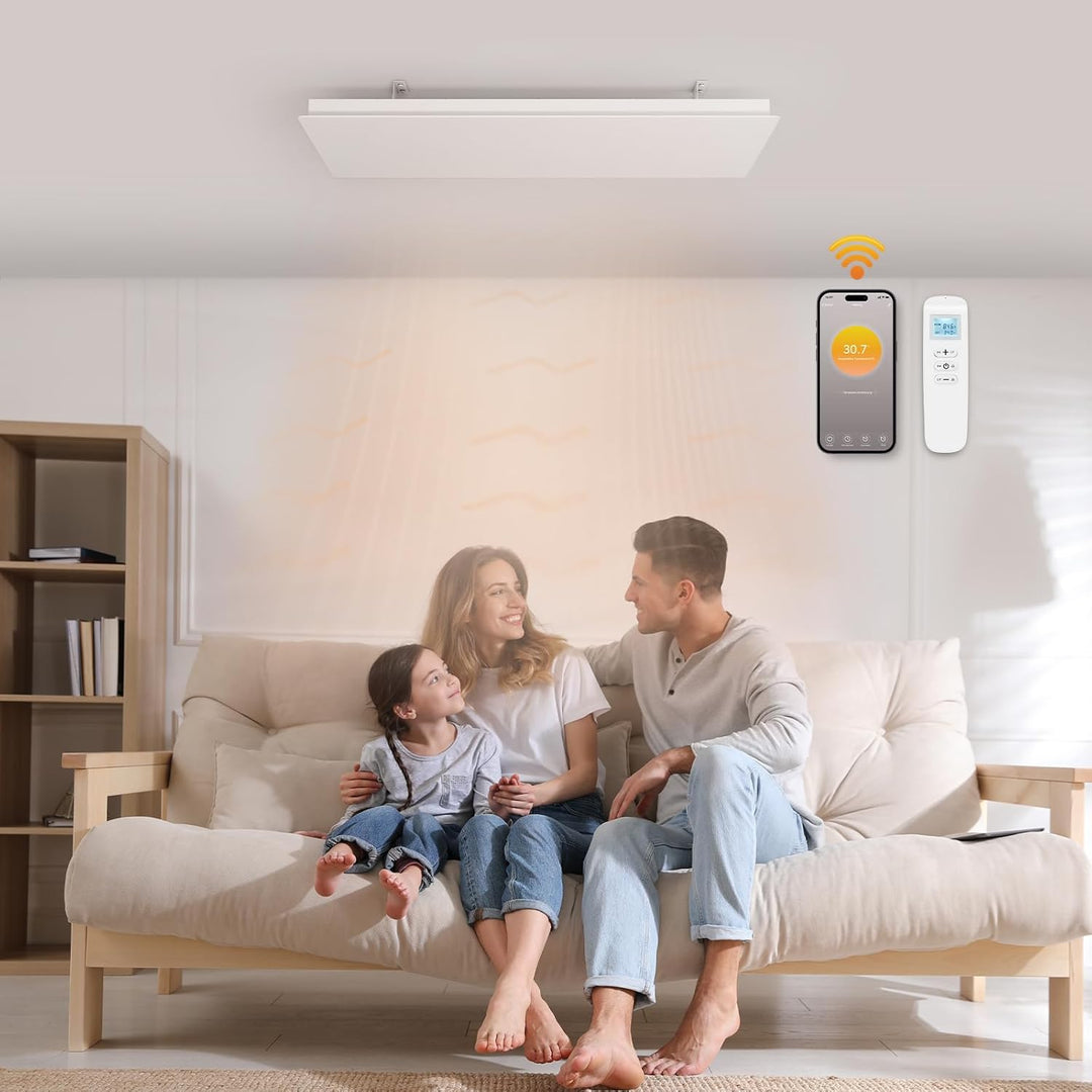 Infrarotheizung Deckenmontage mit Thermostat 1150 Watt, Deckenheizung Infrarot Deckenheizstrahler, A
