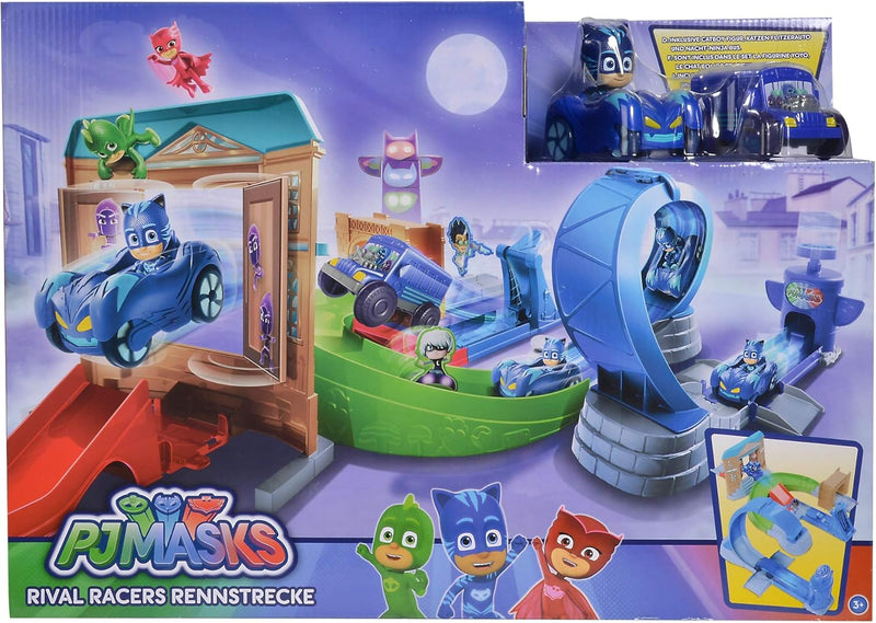 Simba 109402229 - PJ Masks Rival Racers Rennstrecke/ mit Looping/ mit Catboy und Katzenflitzer/ mit